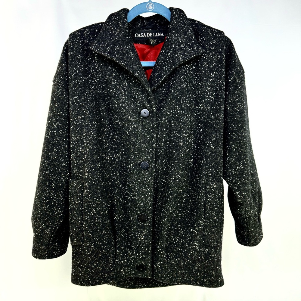 Vintage Casa De Lana 100% speckled new wool coat fully lined women’s size 5